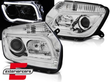 Prednja svjetla LED TubeLight dizajn (chrome) / Dacia Duster I (2010-2013), LPDA01