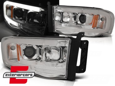 Prednja svjetla LED TubeLight dizajn (chrome) / Dodge RAM (2002-2006), LPDO15