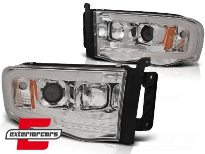 Prednja svjetla LED TubeLight dizajn (chrome) / Dodge RAM (2002-2006), LPDO15