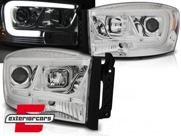 Prednja svjetla LED TubeLight dizajn (chrome) / Dodge RAM (2006-2008), LPDO17