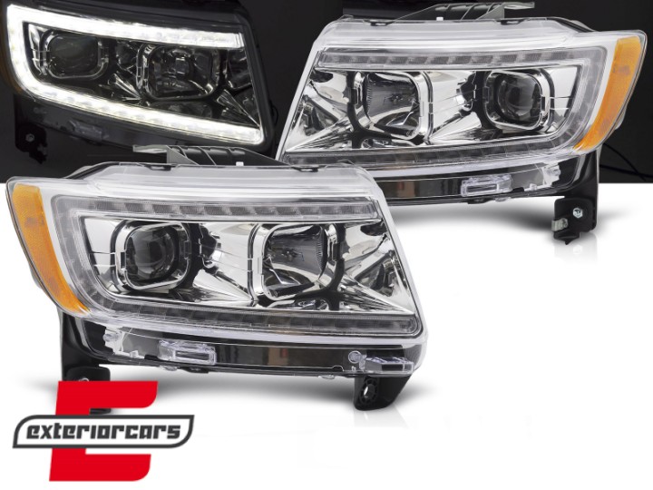 Prednja svjetla LED TubeLight dizajn (chrome) / JEEP Grand Cherokee WK2 (2011-2013), LPCH47
