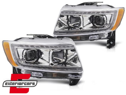 Prednja svjetla LED TubeLight dizajn (chrome) / JEEP Grand Cherokee WK2 (2011-2013), LPCH47