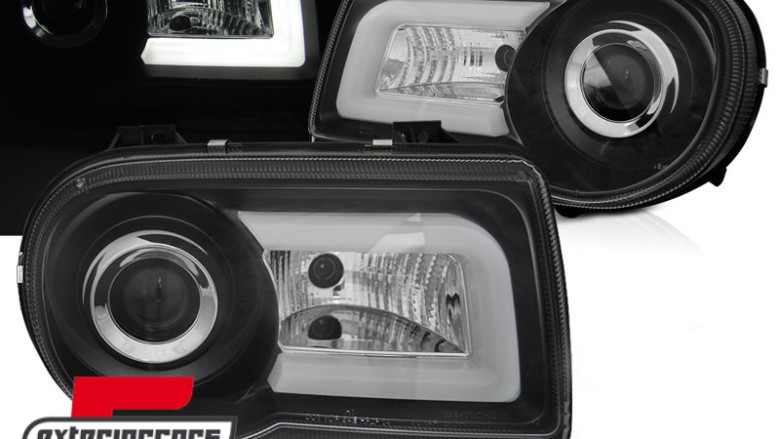 Prednja svjetla LED Tubelight dizajn (crna) / Chrysler 300C (2004-2010), LPCH22