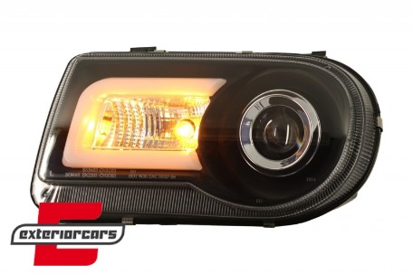 Prednja svjetla LED Tubelight dizajn (crna) / Chrysler 300C (2004-2010), LPCH22