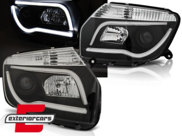 Prednja svjetla LED TubeLight dizajn (crna) / Dacia Duster I (2010-2013), LPDA02