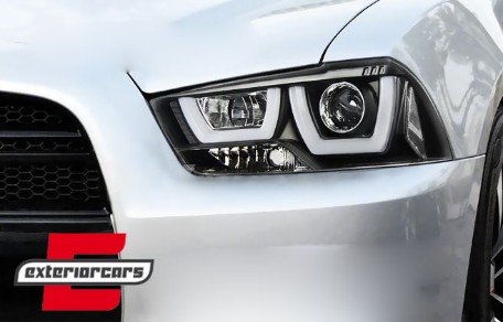 Prednja svjetla LED TubeLight dizajn (crna) / Dodge Charger (2011-2015), LPDO14