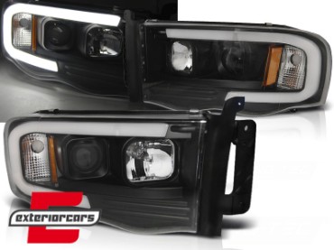 Prednja svjetla LED TubeLight dizajn (crna) / Dodge RAM (2002-2006), LPDO16