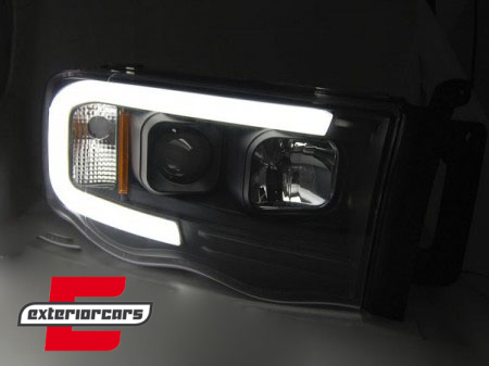 Prednja svjetla LED TubeLight dizajn (crna) / Dodge RAM (2002-2006), LPDO16
