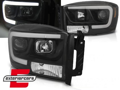 Prednja svjetla LED TubeLight dizajn (crna) / Dodge RAM (2006-2008), LPDO18