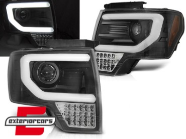 Prednja svjetla LED TubeLight dizajn (crna) / FORD F150 MK12 (2008-2014), LPFO88