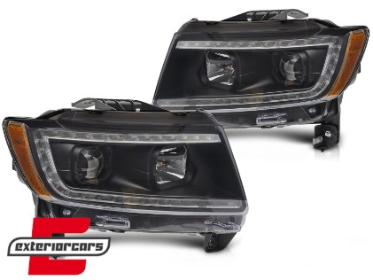 Prednja svjetla LED TubeLight dizajn (crna) / JEEP Grand Cherokee WK2 (2011-2013), LPCH48