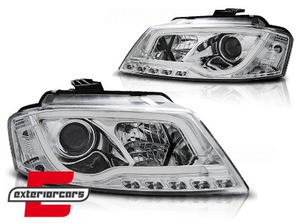 Prednja svjetla LED TubeLight DRL (chrome) / Audi A3 8P Facelift Hatchback Sportback (2008-2012), LPAU99