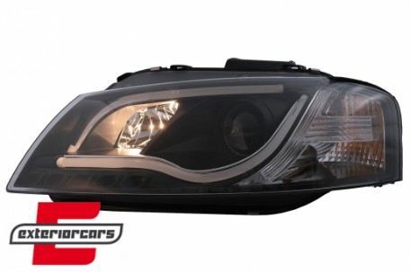 Prednja svjetla LED TubeLight DRL (crna) / Audi A3 8P 8PA (2003-2008), LPAUB1