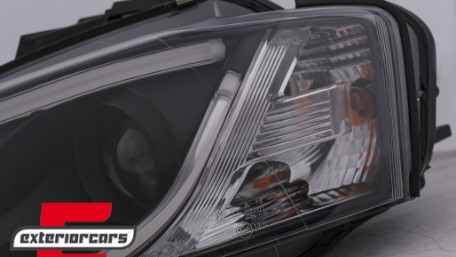 Prednja svjetla LED TubeLight DRL (crna) / Audi A3 8P Facelift Hatchback Sportback (2008-2012), LPAUA0