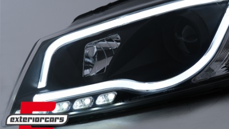 Prednja svjetla LED TubeLight DRL (crna) / Audi A3 8P Facelift Hatchback Sportback (2008-2012), LPAUA0