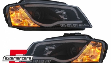 Prednja svjetla LED TubeLight DRL (crna) / Audi A3 8P Facelift Hatchback Sportback (2008-2012), LPAUA0