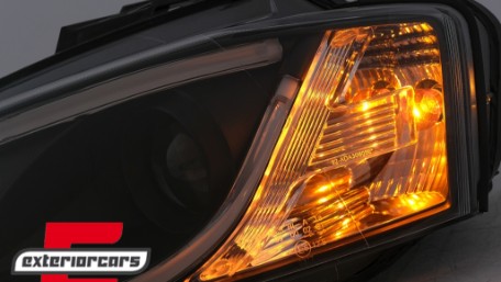 Prednja svjetla LED TubeLight DRL (crna) / Audi A3 8P Facelift Hatchback Sportback (2008-2012), LPAUA0