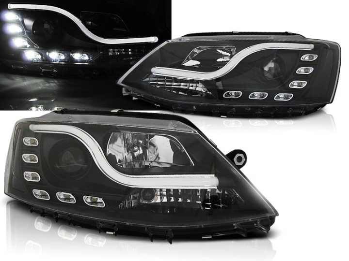 Prednja svjetla LED TubeLight DRL (crna) / Volkswagen Jetta Mk6 VI (2011-2017), LPVWL5