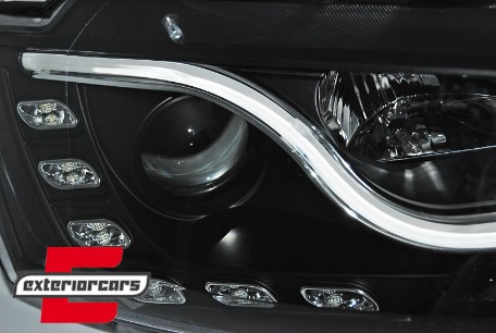 Prednja svjetla LED TubeLight DRL (crna) / Volkswagen Jetta Mk6 VI (2011-2017), LPVWL5