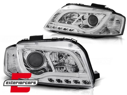 Prednja svjetla LED TubeLights (chrome) / Audi A3 8P 8PA (2003-2008), LPAU97