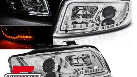 Prednja svjetla LED TubeLights (chrome) / Audi A4 B6 (10.2000-10.2004), LPAUC2