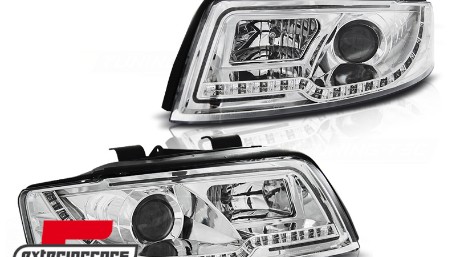 Prednja svjetla LED TubeLights (chrome) / Audi A4 B6 (10.2000-10.2004), LPAUC2