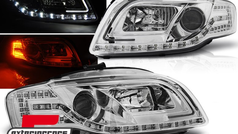 Prednja svjetla LED TubeLights (chrome) / Audi A4 B7 (2004-2008), LPAUC4