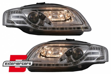 Prednja svjetla LED TubeLights (chrome) / Audi A4 B7 (2004-2008), LPAUC4