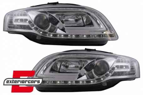 Prednja svjetla LED TubeLights (chrome) / Audi A4 B7 (2004-2008), LPAUC4