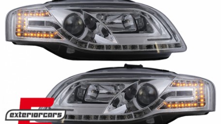 Prednja svjetla LED TubeLights (chrome) / Audi A4 B7 (2004-2008), LPAUC4