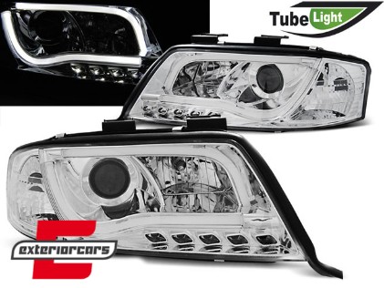 Prednja svjetla LED TubeLights (chrome) / Audi A6 4B C5 (06.2001-05.2004), LPAU93