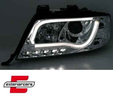 Prednja svjetla LED TubeLights (chrome) / Audi A6 4B C5 (06.2001-05.2004), LPAU93