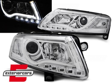 Prednja svjetla LED TubeLights (chrome) / Audi A6 C6 4F (04.2004-2008), LPAU95