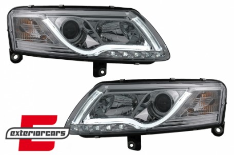 Prednja svjetla LED TubeLights (chrome) / Audi A6 C6 4F (04.2004-2008), LPAU95