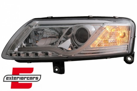 Prednja svjetla LED TubeLights (chrome) / Audi A6 C6 4F (04.2004-2008), LPAU95