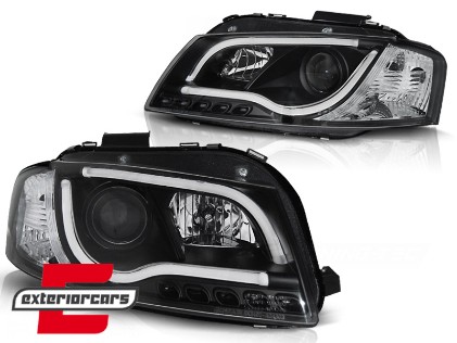 Prednja svjetla LED TubeLights (crna) / Audi A3 8P 8PA (2003-2008), LPAU98