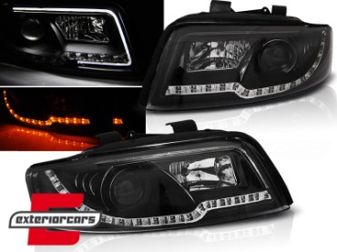 Prednja svjetla LED TubeLights (crna) / Audi A4 B6 (2000-2004), LPAUC3