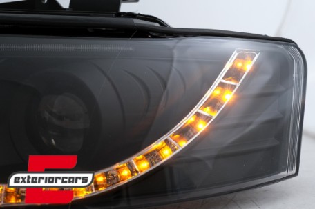 Prednja svjetla LED TubeLights (crna) / Audi A4 B6 (2000-2004), LPAUC3