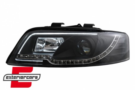 Prednja svjetla LED TubeLights (crna) / Audi A4 B6 (2000-2004), LPAUC3
