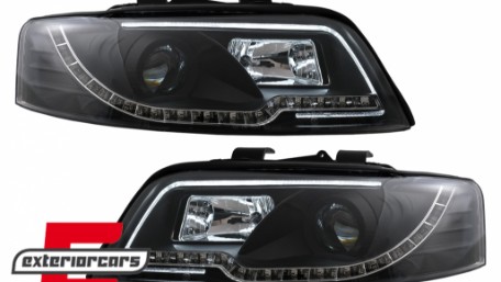 Prednja svjetla LED TubeLights (crna) / Audi A4 B6 (2000-2004), LPAUC3