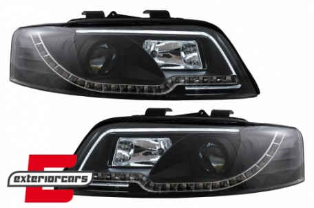 Prednja svjetla LED TubeLights (crna) / Audi A4 B6 (2000-2004), LPAUC3
