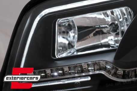 Prednja svjetla LED TubeLights (crna) / Audi A4 B6 (2000-2004), LPAUC3
