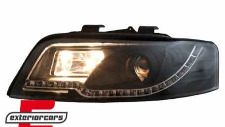 Prednja svjetla LED TubeLights (crna) / Audi A4 B6 (2000-2004), LPAUC3