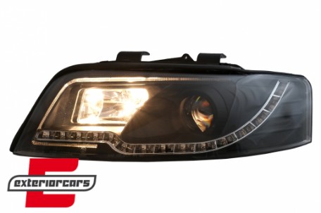 Prednja svjetla LED TubeLights (crna) / Audi A4 B6 (2000-2004), LPAUC3
