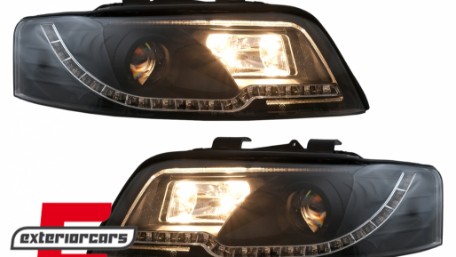 Prednja svjetla LED TubeLights (crna) / Audi A4 B6 (2000-2004), LPAUC3