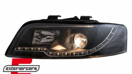 Prednja svjetla LED TubeLights (crna) / Audi A4 B6 (2000-2004), LPAUC3