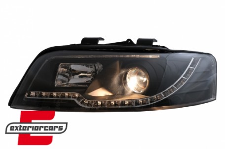 Prednja svjetla LED TubeLights (crna) / Audi A4 B6 (2000-2004), LPAUC3