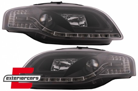 Prednja svjetla LED TubeLights (crna) / Audi A4 B7 (2004-2008), LPAUC5