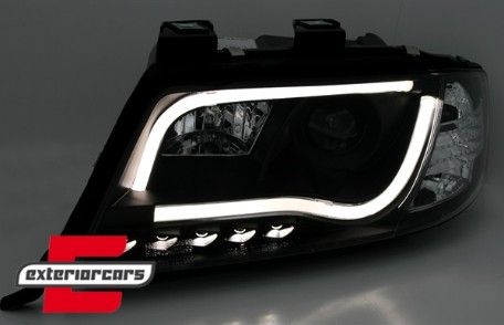 Prednja svjetla LED TubeLights (crna) / Audi A6 4B C5 (05.1997-05.2001), LPAU92