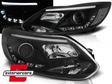 Prednja svjetla LED TubeLights (crna) / Ford Focus III Mk3 (2010-2014), LPFO57